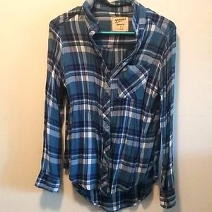 Arizona Jeans Boyfriend Fit Blue Flannel